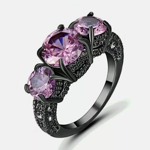 *Sale* New Pink Sapphire Black Gold Ring.